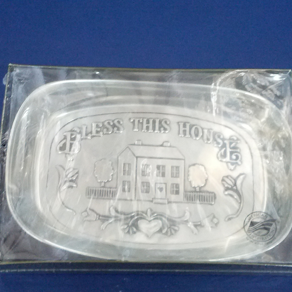 wilton metal bread serving dish bless this house